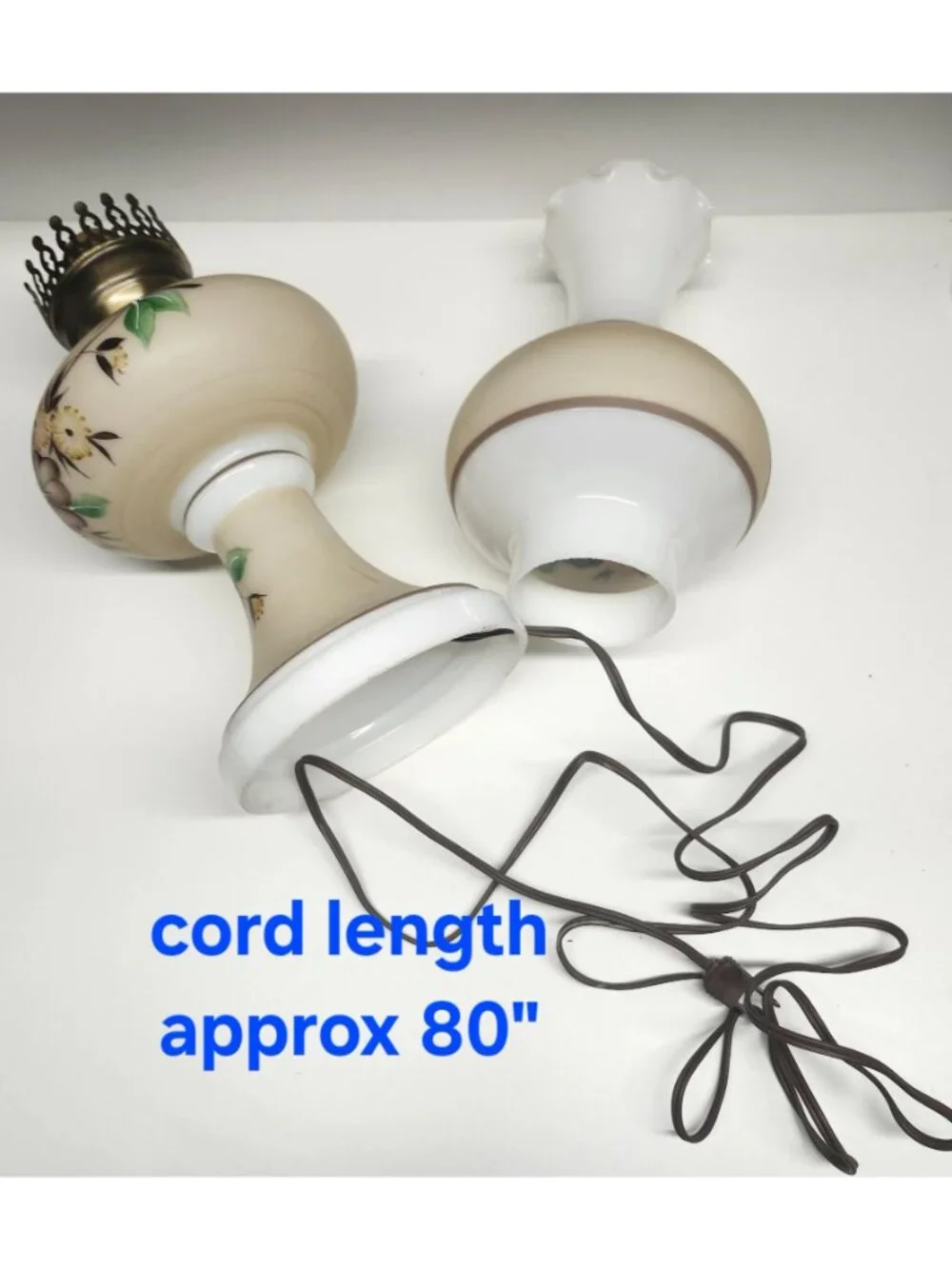 Tiered Vintage GWTW Glass Lamp Mid-Century Milk Glass Gone With the Wind